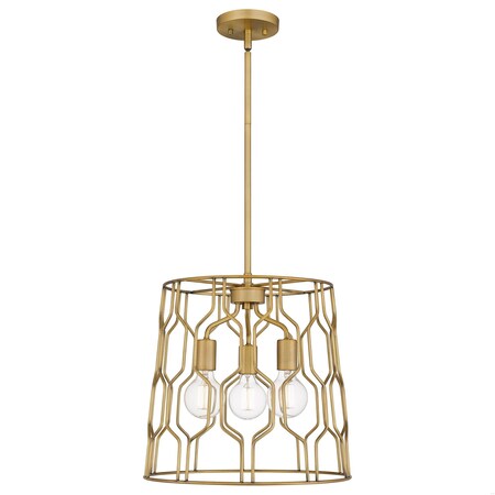 Quoizel Rellie 3-Light Aged Brass Pendant QP5361AB